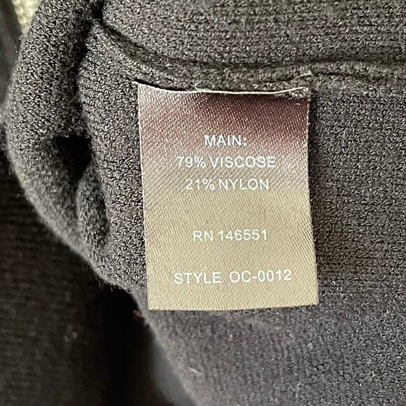 Octavia Embroidered Floral Zip Front Black Women's Long Sleeve Cardigan Jacket M - Picture 5 of 8